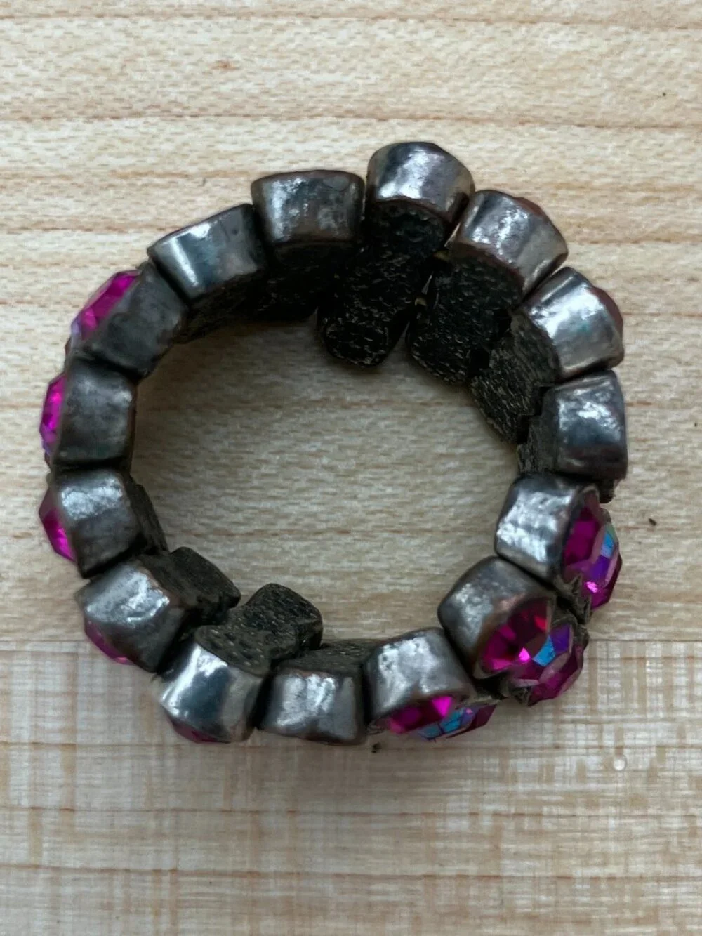 ✨ Y2K Retro Fuchsia Rhinestone Statement Stretch Ring ✨
